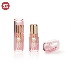 Pink transparent empty lipstick tube square  shape lipstick tube packaging 1012#
