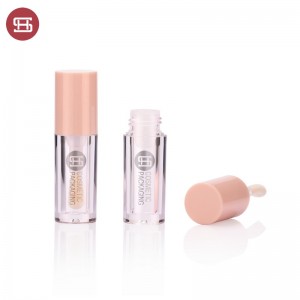 empty lip glaze tube with big applicator plastic lipgloss container #1017