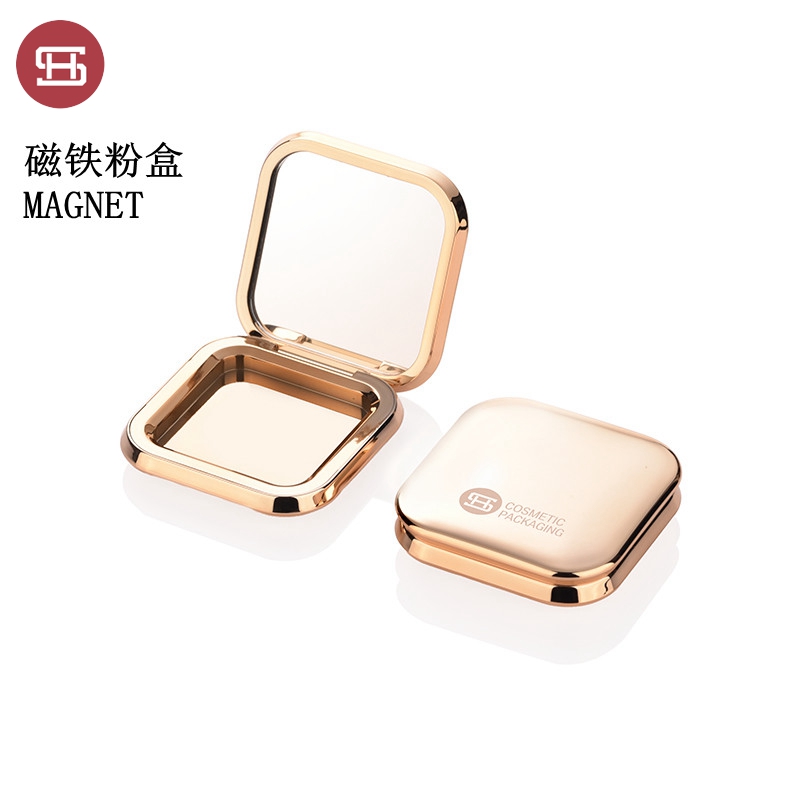 empty compact powder case with mirror magnet square powder container #1109B Featured Image