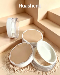 Round Empty loose powder container cosmetic loose powder case with sifter #1155
