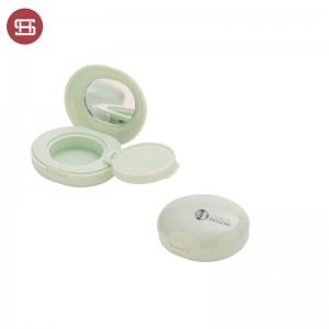 Empty compact powder case with mirror oval cosmetic powder container #1173B