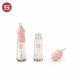 empty lipgloss tube cute plastic lip glaze tubes key chain design #1176B