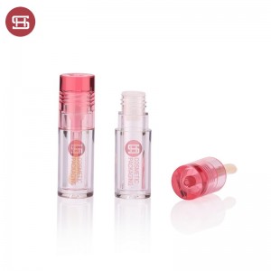 PETG empty lip glaze tube with big applicator plastic lipgloss tube #1214