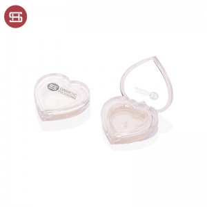 empty compact powder case cute heart shape blush powder container #1237