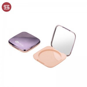 Empty compact powder case with mirror square cosmetic powder container #1247B