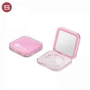 Empty compact powder case with mirror square cosmetic powder container #1268