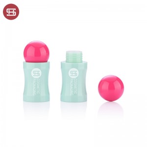 round empty lipgloss tube with big applicator plastic lip glaze tube #1270B