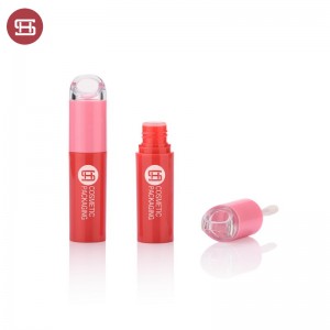 Round empty lipgloss tube plastic lip glaze tube with hanging ring #1293