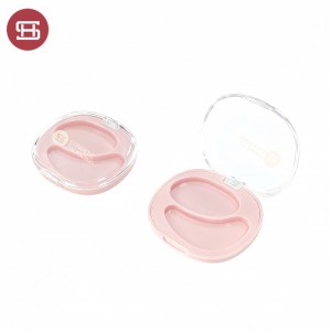 2 colors Eyeshadow palette empty oval plastic Eyeshadow Case 1318#