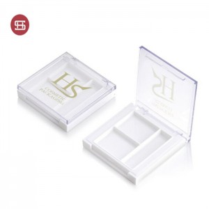 2 Color cosmetic packaging eyeshadow case with brush place