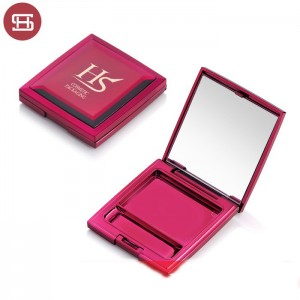 Wholesale hot sale makeup cosmetic gold red pressed empty compact powder case packaging