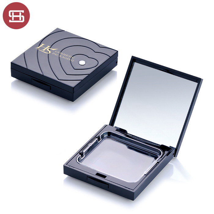 2019 China New Design Face Powder Compact – Wholesale hot sale makeup cosmetic black square pressed empty compact powder case packaging – Huasheng
