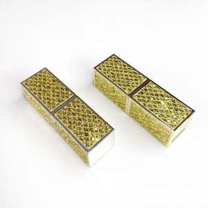 No.8491D Magnetic closure square luxury glitter lipstick container tube with 3D printing
