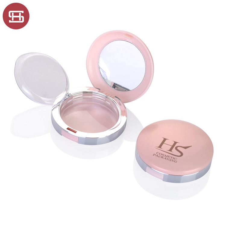 2019 China New Design Face Powder Compact – New products wholesale cosmetic round pressed black pink empty compact powder case packaging – Huasheng