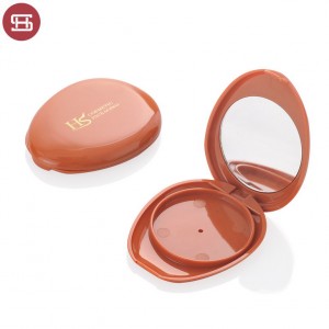Wholesale cosmetic cheap round pressed black  empty compact powder case packaging