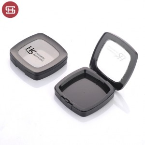 New products wholesale square cosmetic pressed black empty compact powder case packaging