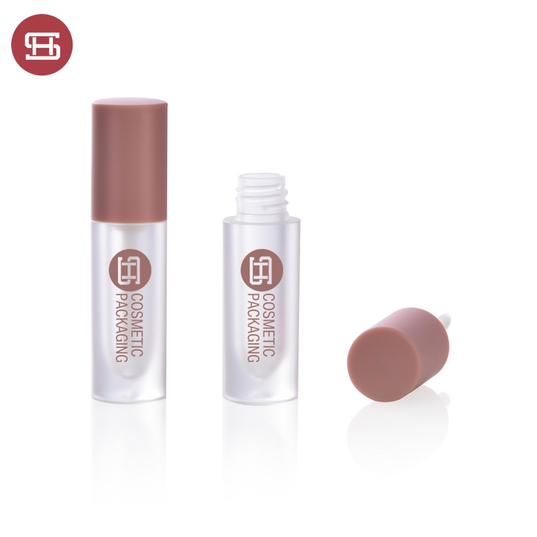 Super Lowest Price Rose Gold/Gold/Pink/White/Black/Silver Lip Gloss Empty Tubes With Mirror -
 8978B# new round thick wall empty plastic lipgloss tube container custom  new design empty plastic lip...