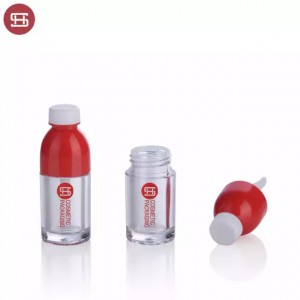 9297# New promotion  cute  makeup cosmetic plastic empty lipgloss tube containers with brush