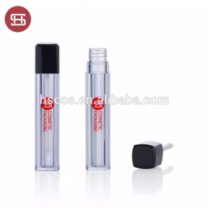 9415# New promotion square makeup cosmetic plastic empty lipgloss tube containers with brush