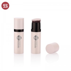 Custom empty blush powder tube plastic concealer powder tube with brush #9456B
