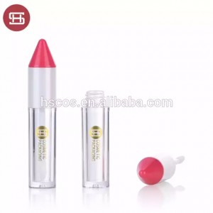 9459# New promotion round makeup cosmetic plastic empty lipgloss tube containers with brush