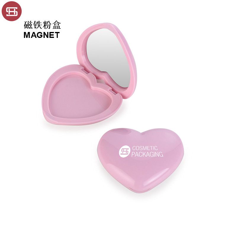 Chinese Professional Magnetic Private Label Empty Eyeshadow Palette -
 9468# Hot sale Heart Shape compact powder case with mirror new label – Huasheng