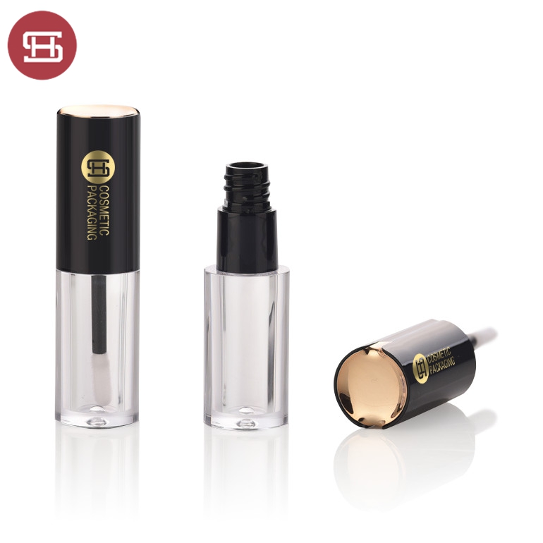 9509G# New promotion round makeup cosmetic plastic empty lipgloss tube containers with brush Featured Image