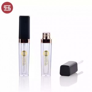 9516# New promotion square makeup cosmetic plastic empty lipgloss tube containers with brush
