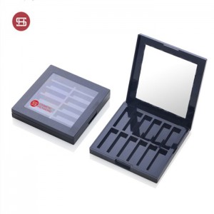 Rapid Delivery for Shiny Eyeshadow Case With Mirror -
 Branded square black makeup palette 12 eye shadow with open window  – Huasheng