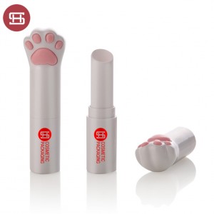 Custom logo Fancy design cosmetic lipstick tube cute cat paw shaped lip balm tube for girl
