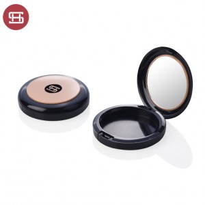 New products wholesale hot sale face cosmetic pressed black empty compact powder case packaging
