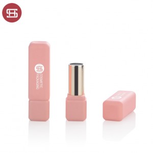 HS empty unique plastic custom logo fancy macaroon pink color lipstick packaging case container