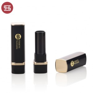 New Arrival Custom logo High End Unique Black Gold Square Lipstick Tube Cosmetic Packaging