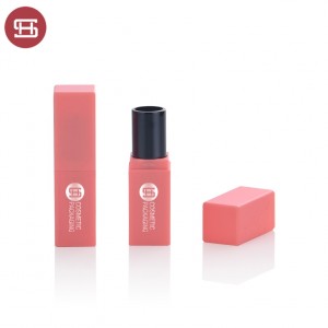 Make your own Korean Custom empty cosmetic plastic pink square lipstick packaging tube