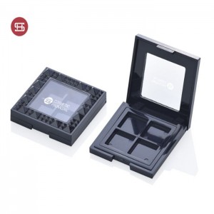 4 colors makeup packaging with open window customized eyeshadow case