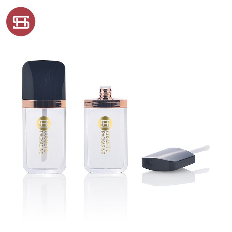 Chinese Professional Custom Lip Gloss Containers -
 9730# new unique flat black cap  and big shape empty plastic lipgloss tube container custom new design empty plastic lipgloss tube container R...