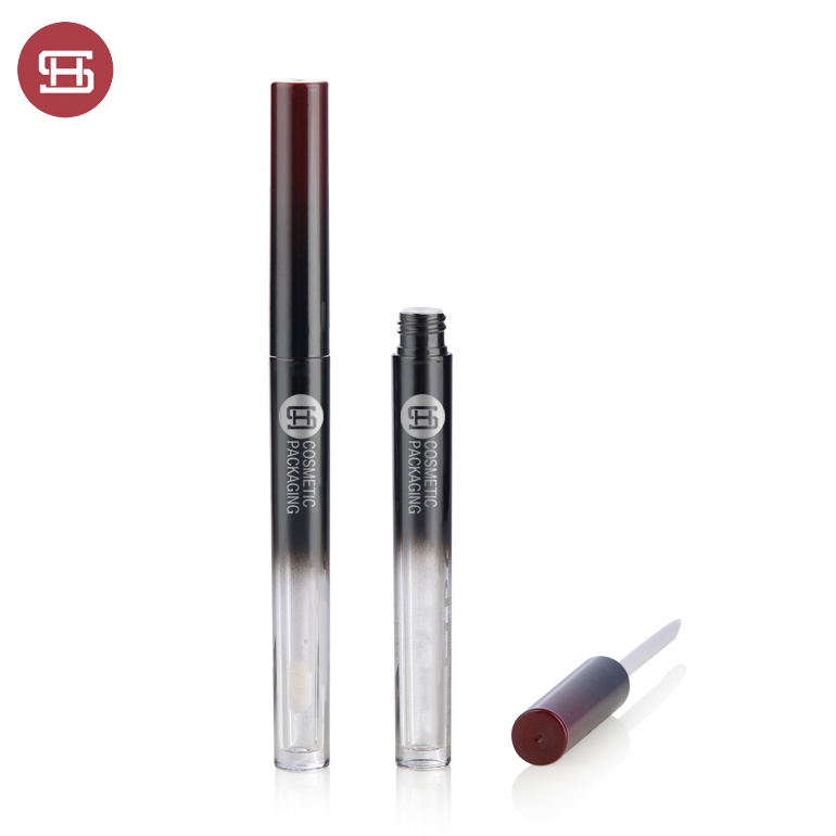 New Fashion Design for Mirror Lip Gloss Tube -
 9772# new Slim empty plastic lipgloss tube container gradual change black and red color cap custom new design empty plastic lipgloss tube container &...