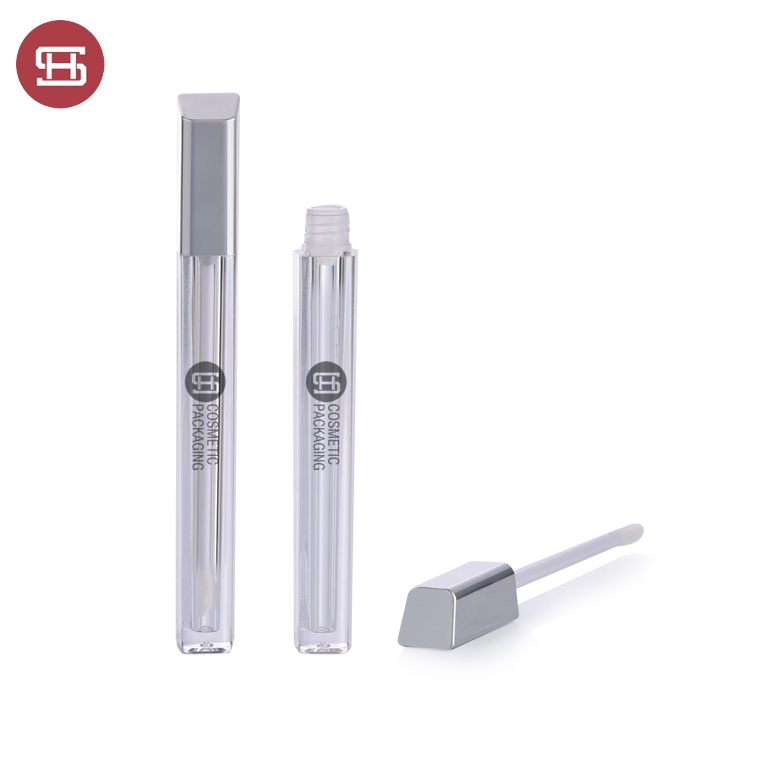 Best Price on Brush Lip Gloss Tube -
 9773A#  new empty square lipgloss container silver  color cap custom  new design empty plastic lipgloss tube container  – Huasheng