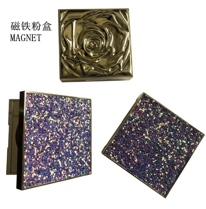 2019 wholesale price Natural Empty Blusher Compact Powder Case -
 dia 59mm magnet squre new design compact case –item no 9781 – Huasheng