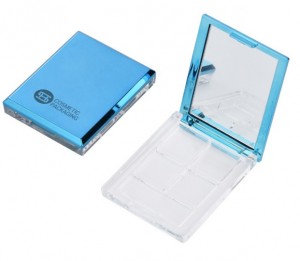 OEM 4 color square empty  eyeshadow case with blush place and mirror