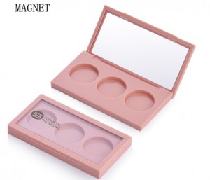 latest 3 color square open window magnet OEM eye shadow palette case container