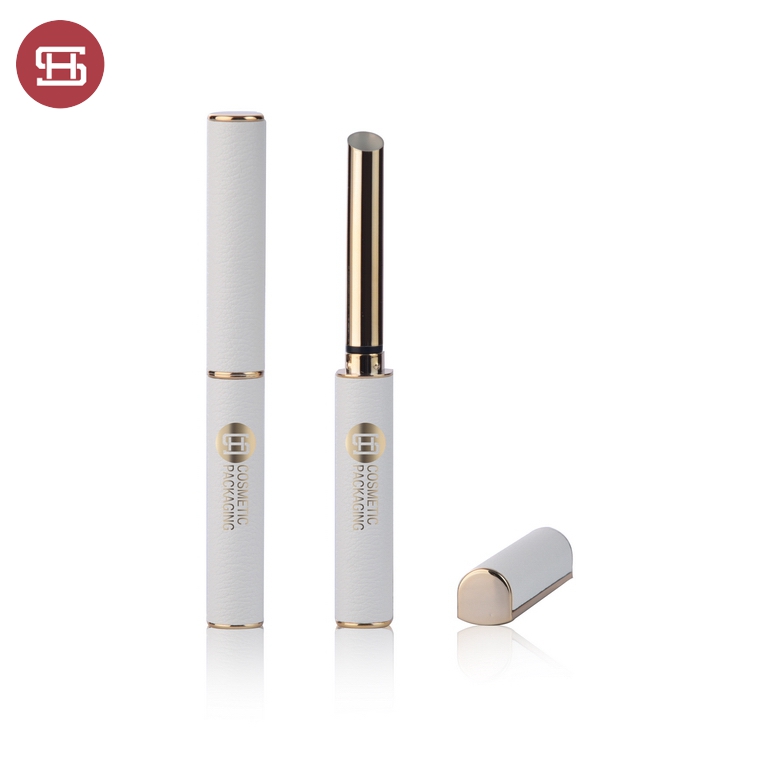 Reliable Supplier 8ml Crown Lipstick Tube -
 9836# Slim and Long High End Gold Empty Lipstick Tube with Leather – Huasheng