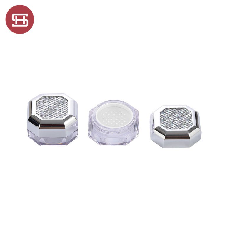 High Quality 15g Loose Powder Case -
  9860# Octagonal shape empty siliver cap plastic case loose powder   – Huasheng