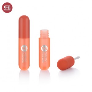 9877B# Hot sale products cheap empty pill shape  pink color lipgloss bottle container packaging