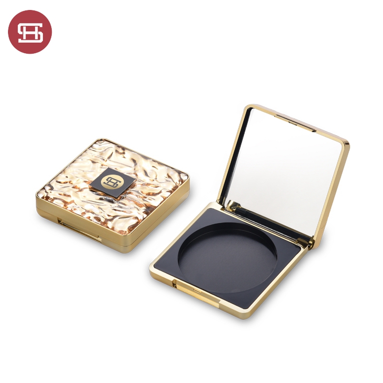 Manufacturer for Empty Bb Cushion Compact Powder Case -
 9881# dia 58mm gold color luxury square new design compact case – Huasheng