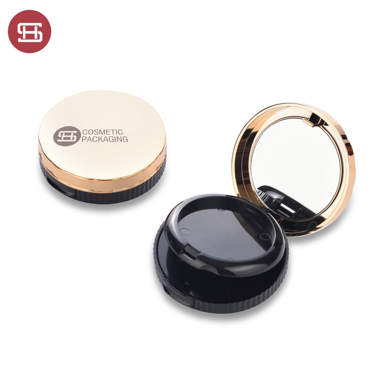 Manufacturer for Empty Bb Cushion Compact Powder Case -
 9896#  dia 58mm gold and black color round shape  compact case   – Huasheng