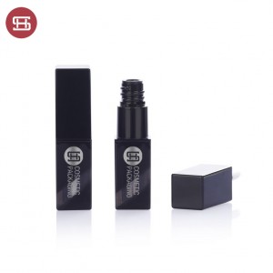 9929# New Arrival  Sharp Square Shape  Plastic Empty black Color Lip Gloss Bottle