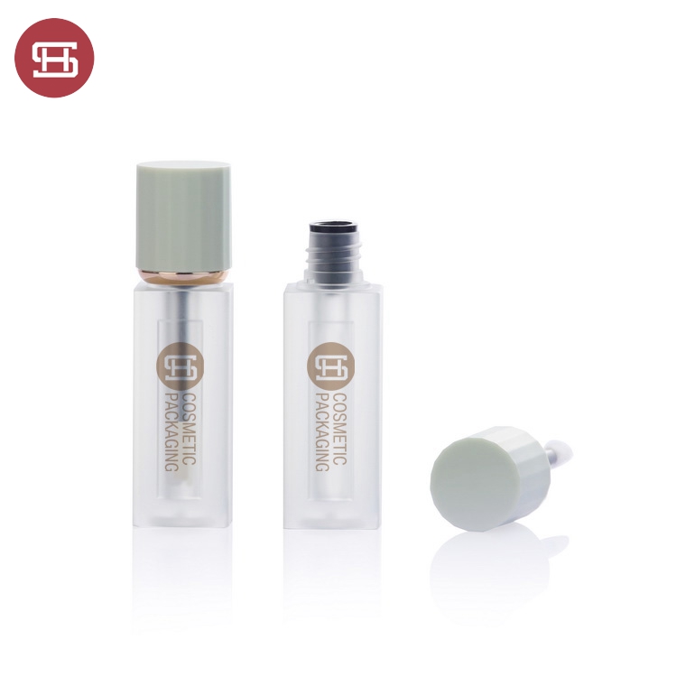 9930G# New Arrival Square Shape  Plastic Empty  Green Round Cap Frosted Square Color Lip Gloss Bottle Featured Image