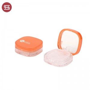 Empty square loose powder container 3 compartment loose powder case #9947D