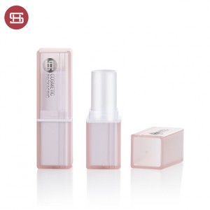Unique pink transparent square shape lipstick container 9956#